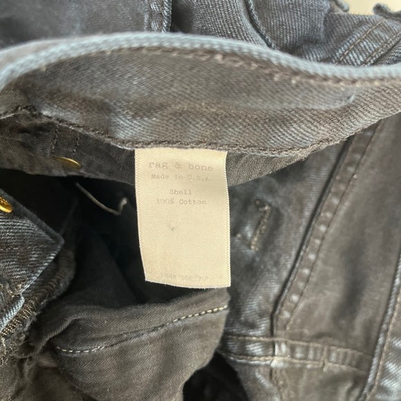 rag & bone RB15X Slim Straight Black Denim Jeans Button Fly Cotton Women Size 30 - Picture 8 of 9